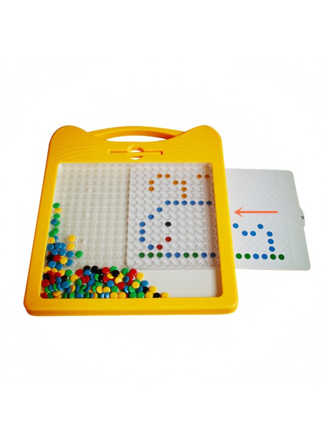 Magnetic Brush Drawing Board Jigsaw Puzzle Toy To Stimulate Children's Imagination, Concentration, Educational Thinking Training Drawing Board-Color:933 Big Cat Yellow - Image 1